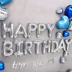 Silvery Happy Birthday Balloon Set - 23pcs