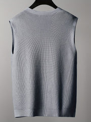 Men's V Neck Button Up Cardigan Vest for Fall Winter