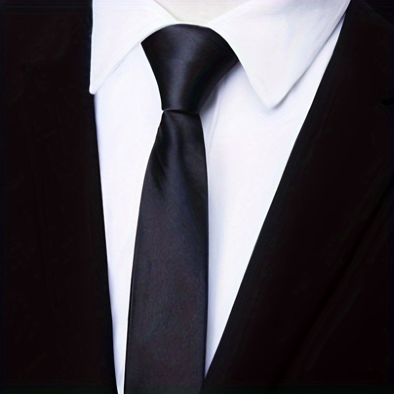 Men's Solid Necktie Pre-tied Wedding Party Necktie