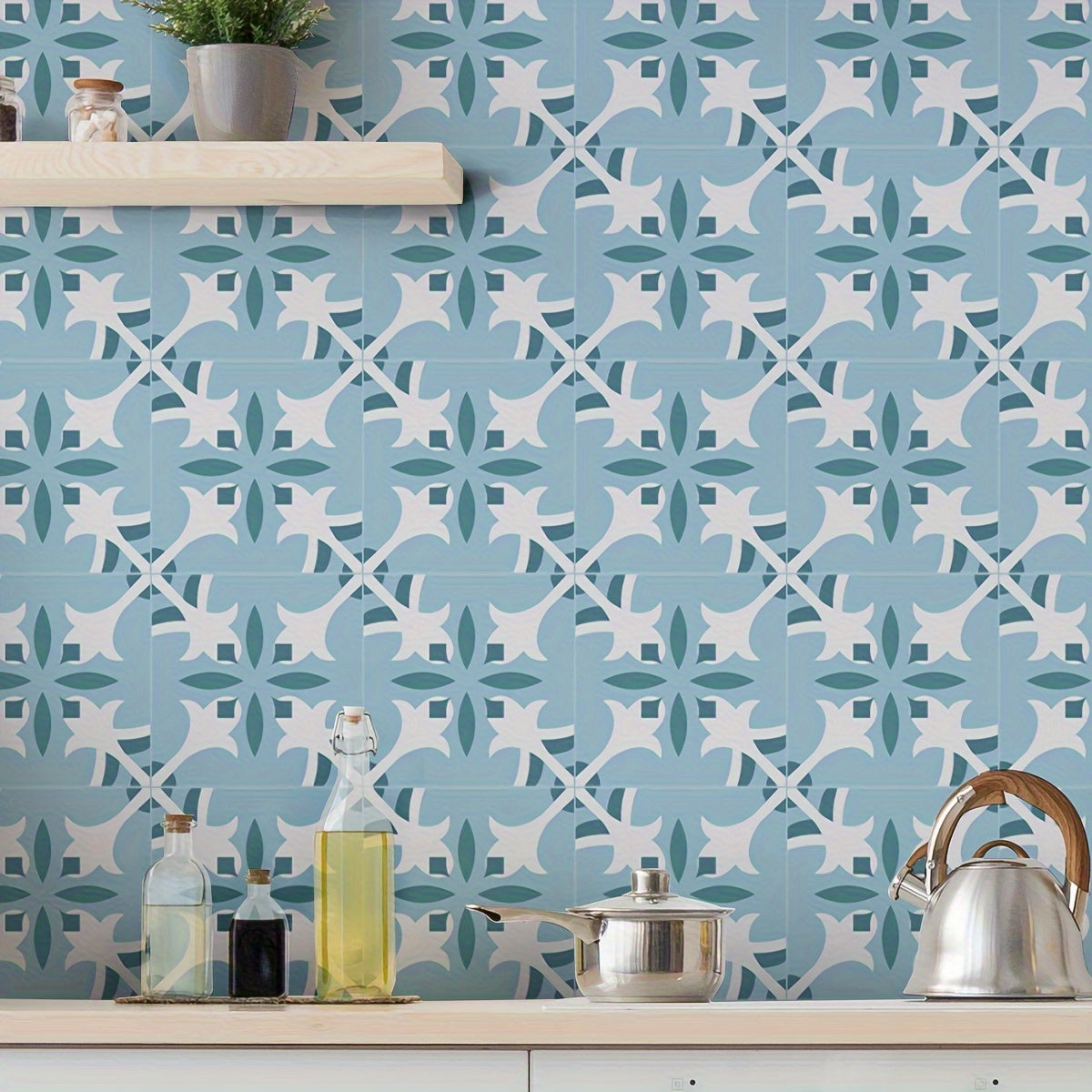 9pcs Nordic Style Printed Floor Stickers Non slip Wear resistant