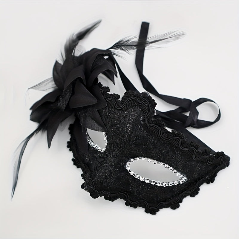 Prom Mask Women's Green Lace Mask Halloween Costume
