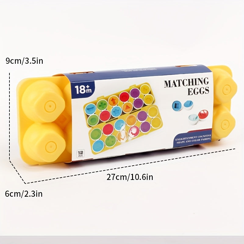 12pcs Shape Recognition Egg Toys Educational Puzzle Perfect for Boys and Girls