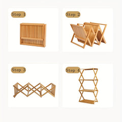 Portable Solid Wood Folding Shelf for Camping