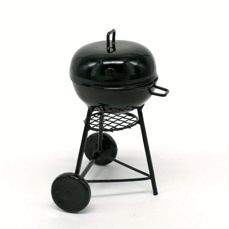 Mini Metal BBQ Grill Model Dollhouse Accessory with Realistic Detailing