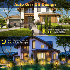 Solar Outdoor Halloween Torch Lights with Flickering Flame Effect