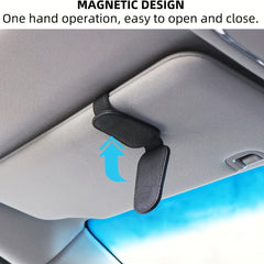 Magnetic Leather Car Visor Sunglasses Holder - Car Interior Accessory