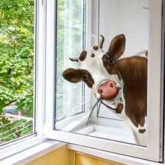 Animal Cow Glass Wall Sticker for Home Decor