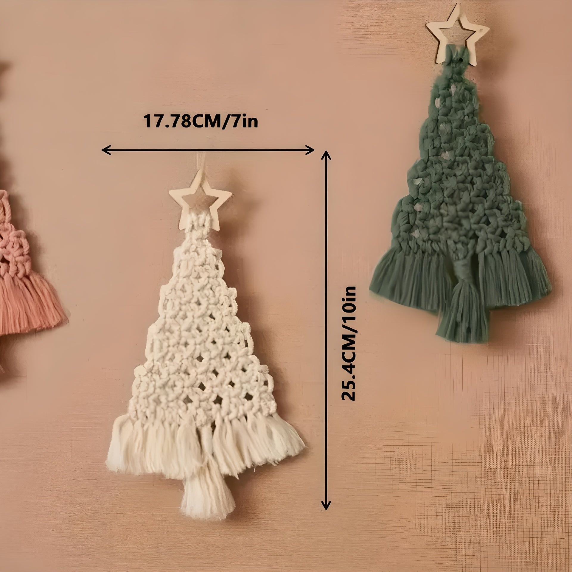 3pcs Macrame Christmas Tree Kit - Perfect Gift for Friends and Family