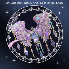 20pcs Angel Wings Theme Stickers Shimmery Glitter Self-adhesive PET Plastic