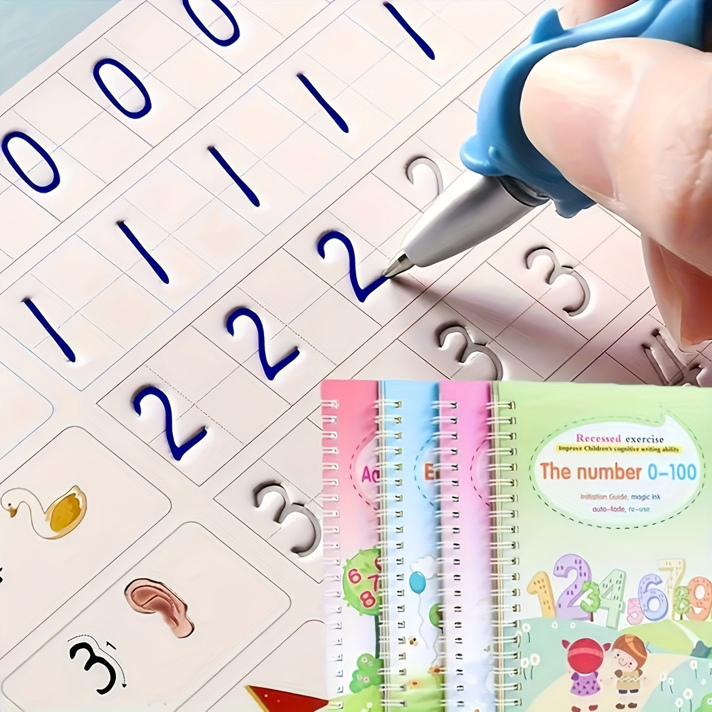 Groove Practice Book for Numbers and English with Fun Erasable Writing
