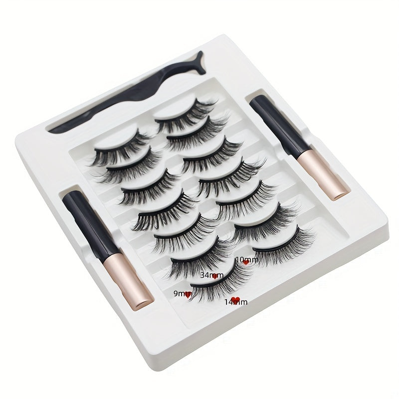 7 Pairs Magnetic Eyelashes Natural Look Easy To Put On, No Glue Needed