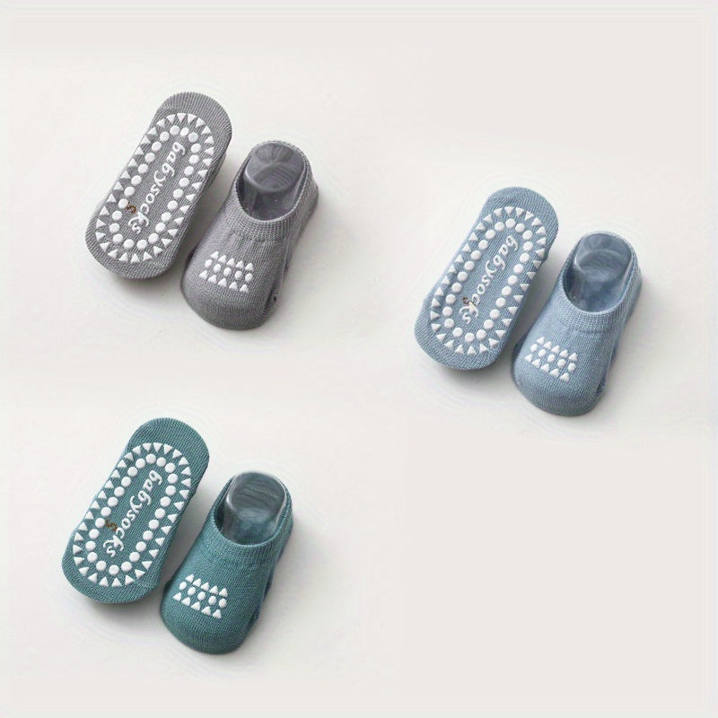 3 Pairs Baby Non-Slip Trampoline Socks Soft Comfortable Breathable Floor Socks