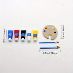 Dollhouse Mini Painting Set for Pretend Play