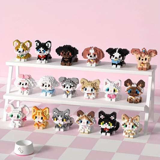 4040 Cat & Dog Building Blocks Set, AB Materials, Furniture Decoration