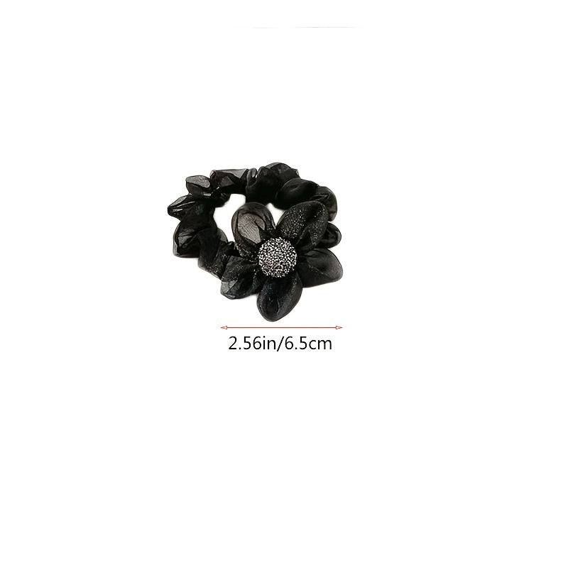 Mesh Rhinestone Flower Hair Ring Women's Hair Accessories
