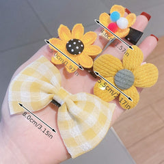 9pcs Rabbit Flowers Knit Hair Clips for Girls Kids