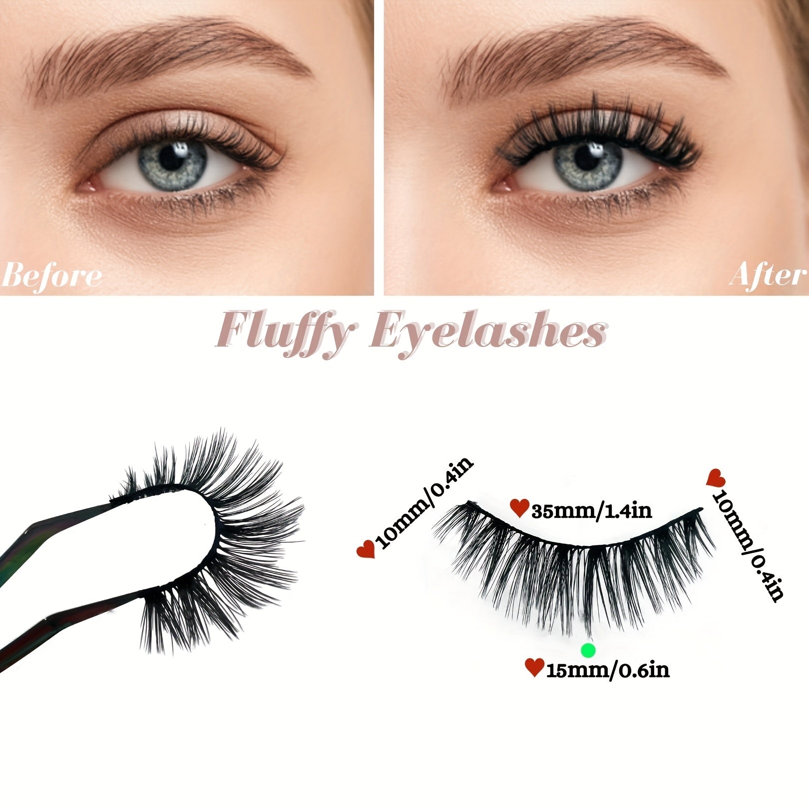 5 Pairs Natural Look Fluffy False Eyelashes