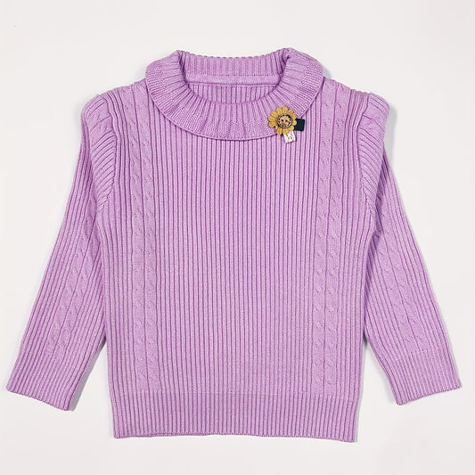 Baby Girls Knitted Cardigan Spring Autumn Top Sweater Coat with Decor
