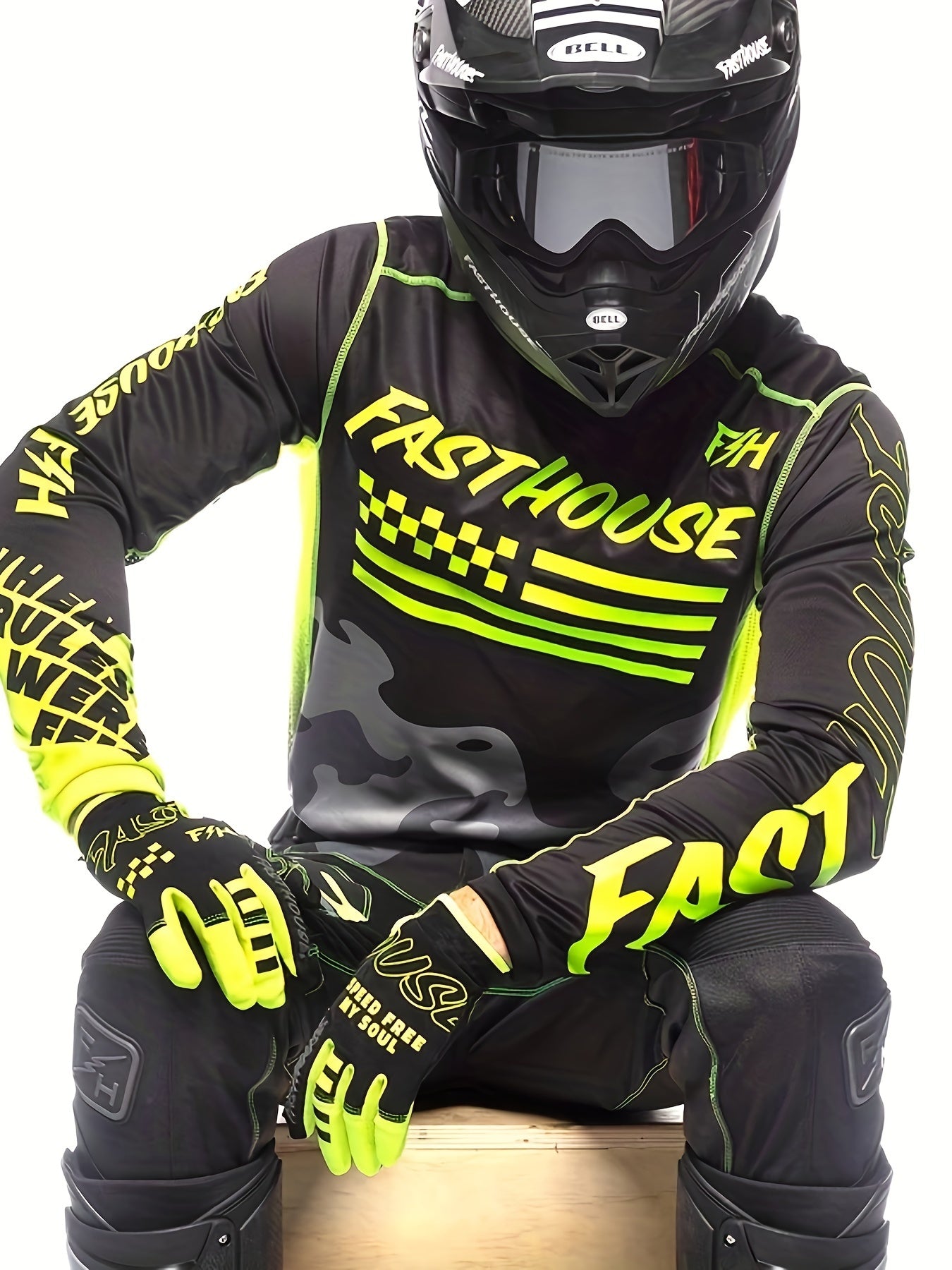 Camouflage Men's Long Sleeve Motorcycle T shirt Quick Drying Outdoor Top