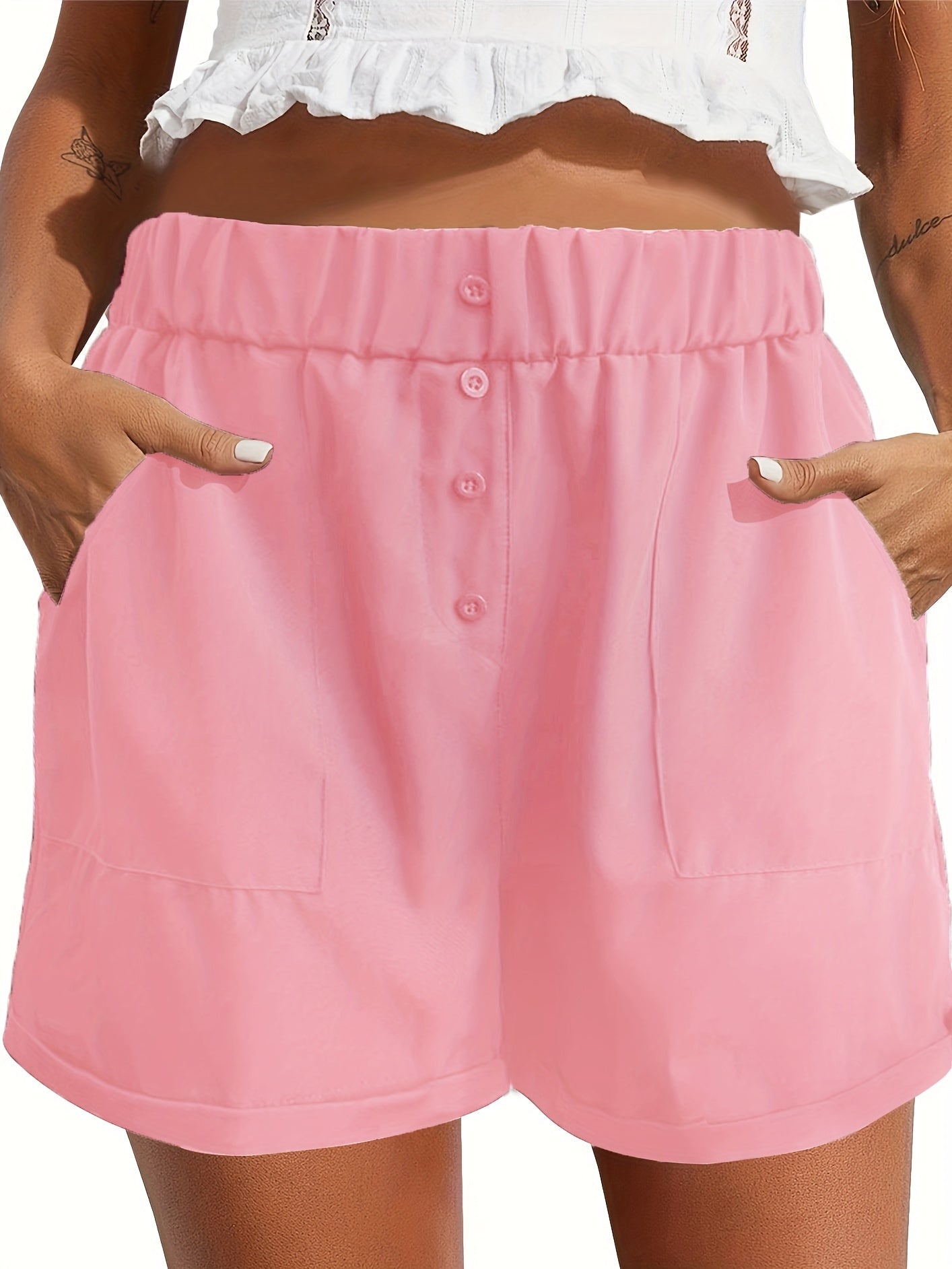 High Waist Pocket Shorts for Women