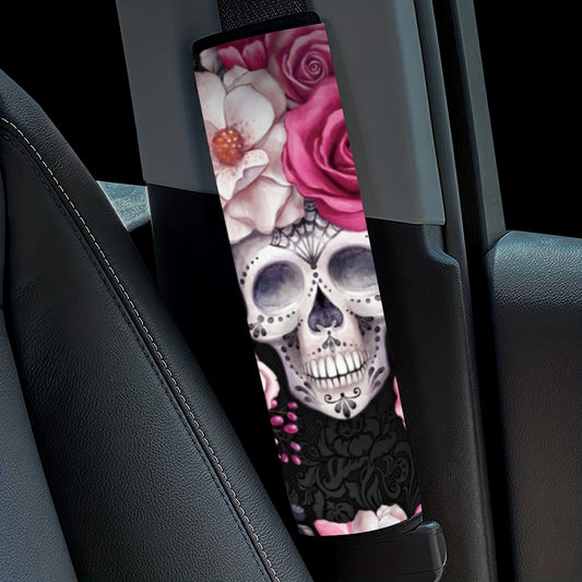 Flower Skull Print Car Shoulder Cover