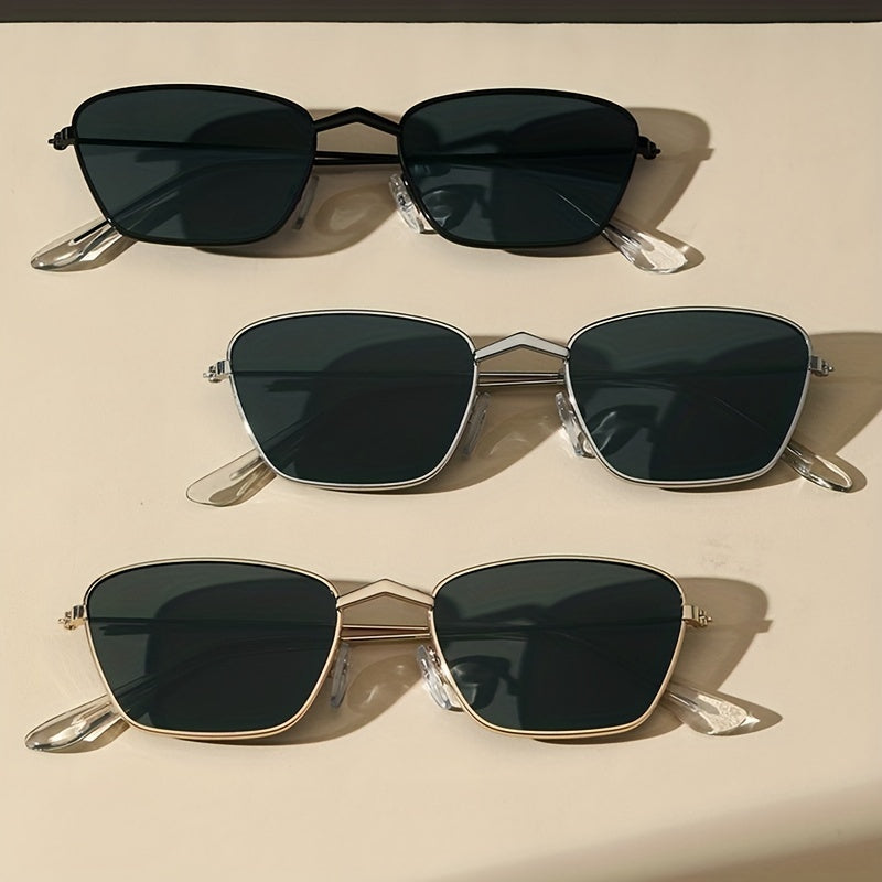 Square Metal Sunglasses UV400 Anti Glare for Men Women