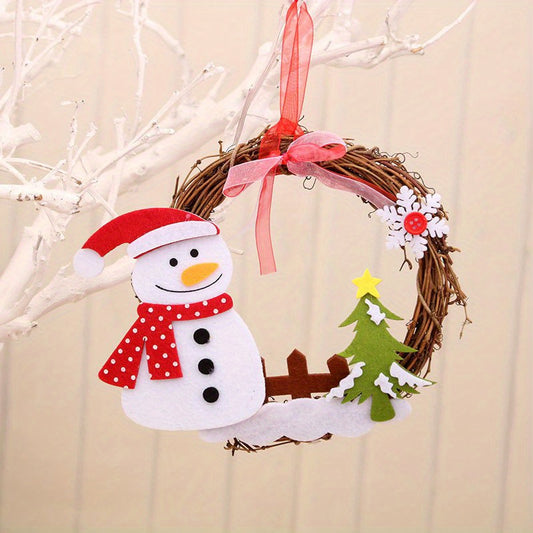 Christmas Santa & Plant Wall Hanging Decoration
