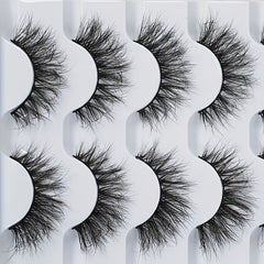 5 Pairs Thick Curling False Eyelashes Stage Makeup Double Eyes Flying Style