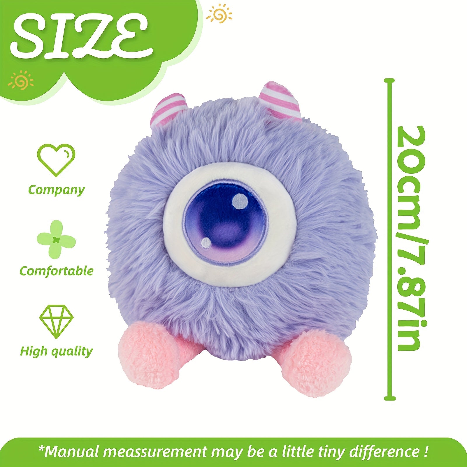 WOOFABLE One Eyed Monster Plush Toy Green Stuffed Animal Halloween Gift