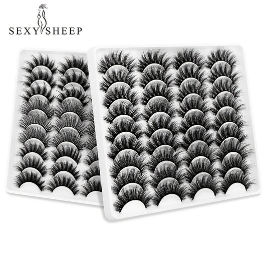 18 Pairs 3D Mink Eyelashes Natural Fluffy False Eyelashes Dramatic Long Eyelash