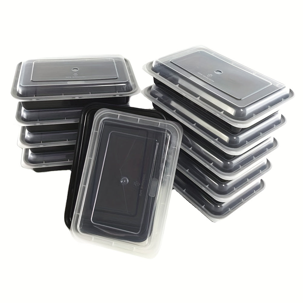 10ps Rectangle Thickened Lunch Box Plastic Commercial Sealed Lunch Box