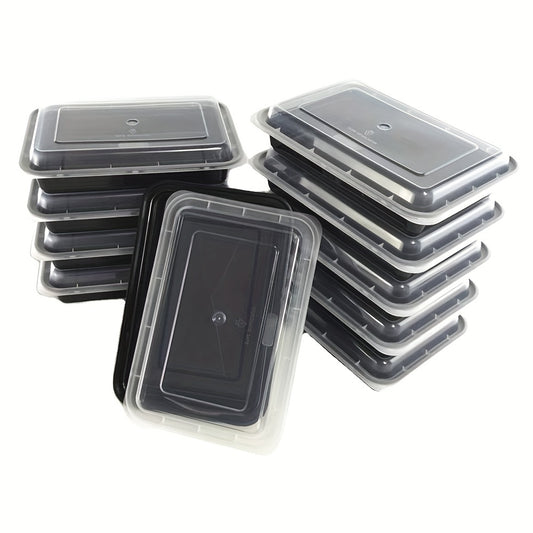 10ps Rectangle Thickened Lunch Box Plastic Commercial Sealed Lunch Box