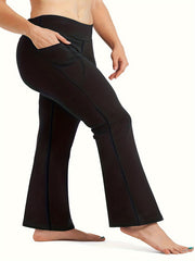  High Rise Flared Leg Yoga Pants with Pockets