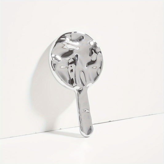 Creative Wave Pattern Handheld Makeup Cosmetic Mirror