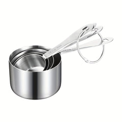 4pcs Metal Measuring Spoon Set Stainless Steel for Dry & Liquid Ingredients