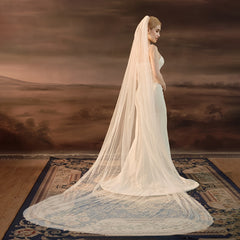 Leaf Lace Long Bridal Veil for Weddings