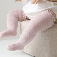 Newborn Baby Winter Knee High Socks Solid Cotton Warm Socks