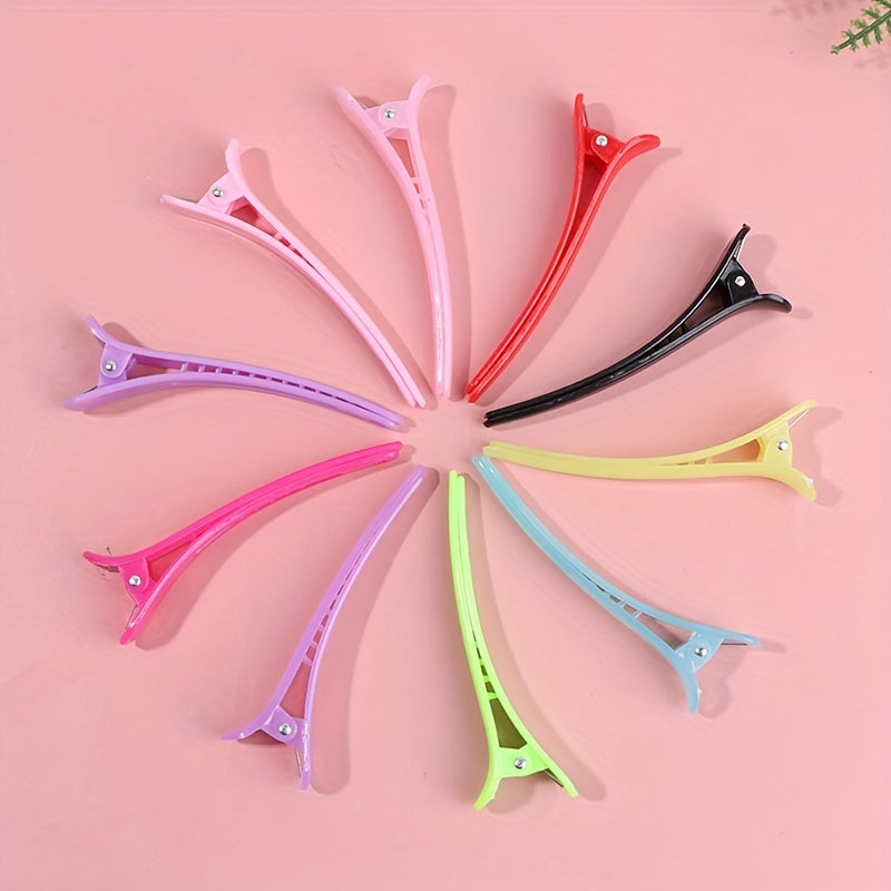 10pcs Solid Duck Billed Hair Clips for Women Girls Hair Styling