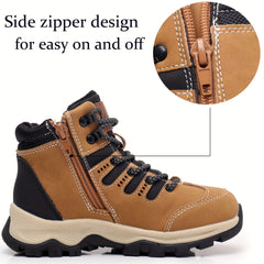 Boy's High Top Hiking Boots Non Slip Durable Shoes For Outdoor