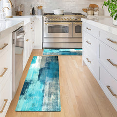 2pcs Soft Kitchen Floor Mat Waterproof Machine Washable Decorative