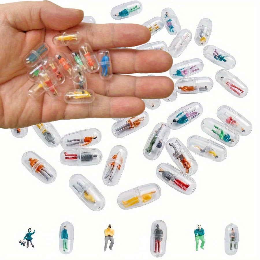 Mini Adhesive Capsule 3D Character Statues Multicolor