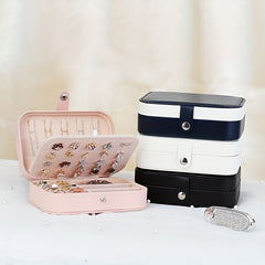 Double Layer Travel Jewelry Box Organizer