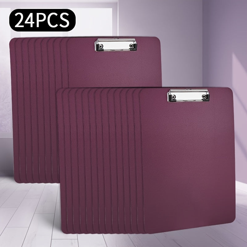 24pcs Purple Clipboard Folder A4 Size Waterproof Portable File Storage