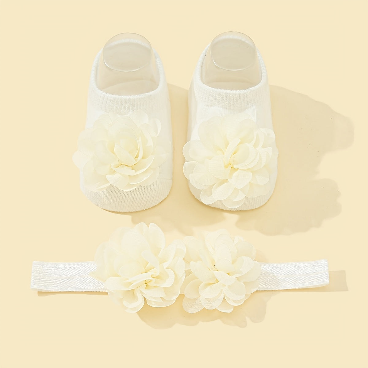 Baby Girls Flower Socks & Headband Set