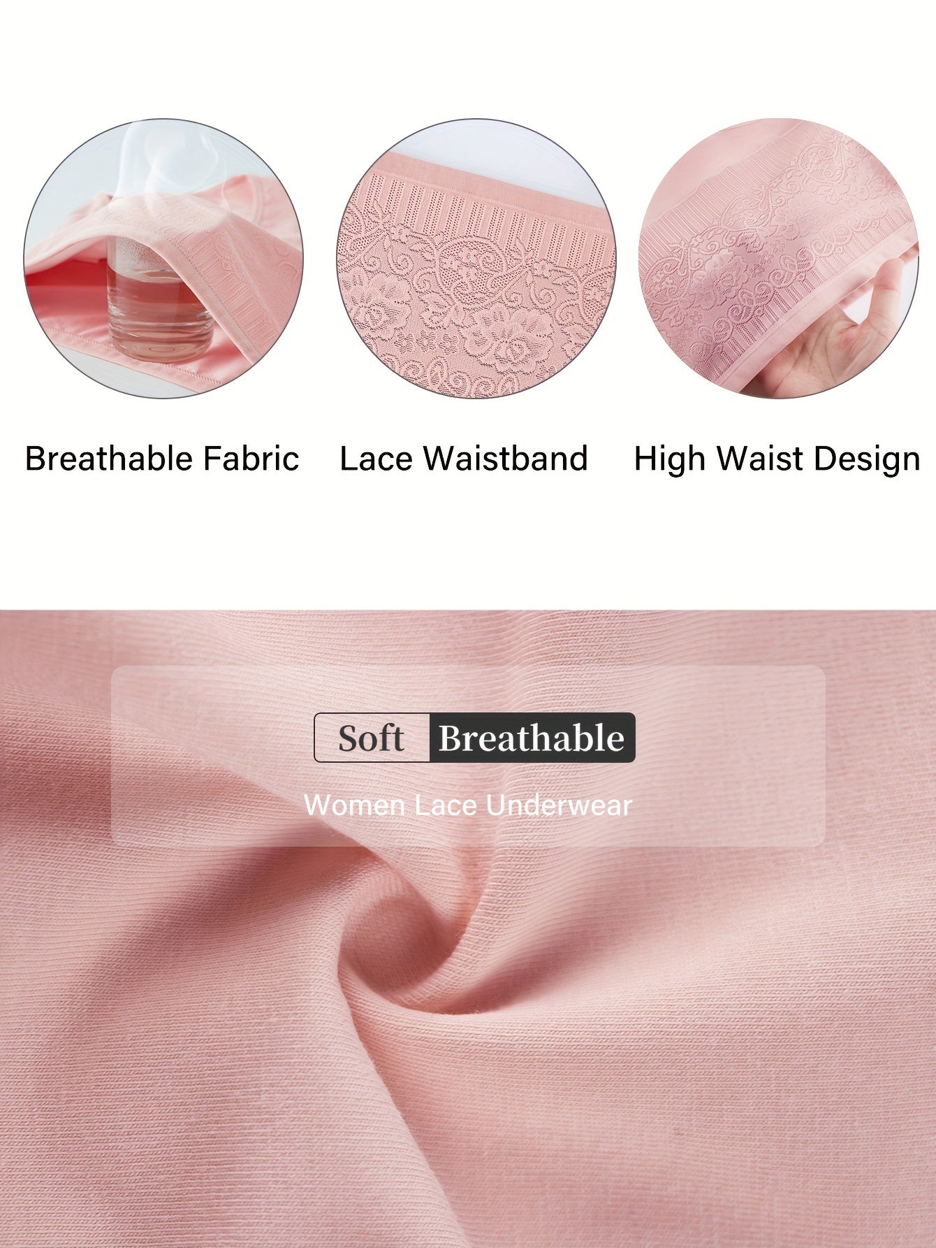 4pcs Jacquard Tummy Control Panties High Waist Intimates Briefs