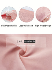 4pcs Jacquard Tummy Control Panties High Waist Intimates Briefs