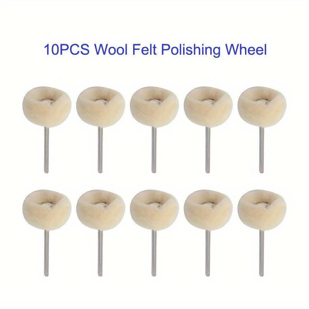 10pcs Soft Wool Felt Polishing Wheel Grinding Wheel 3mm Shank