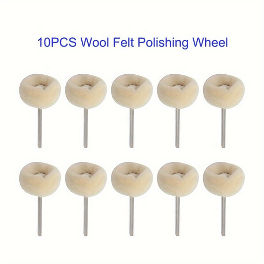 10pcs Soft Wool Felt Polishing Wheel Grinding Wheel 3mm Shank