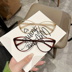 Cat Eye Transparent Frame Light Blocking Glasses For Women Unisex