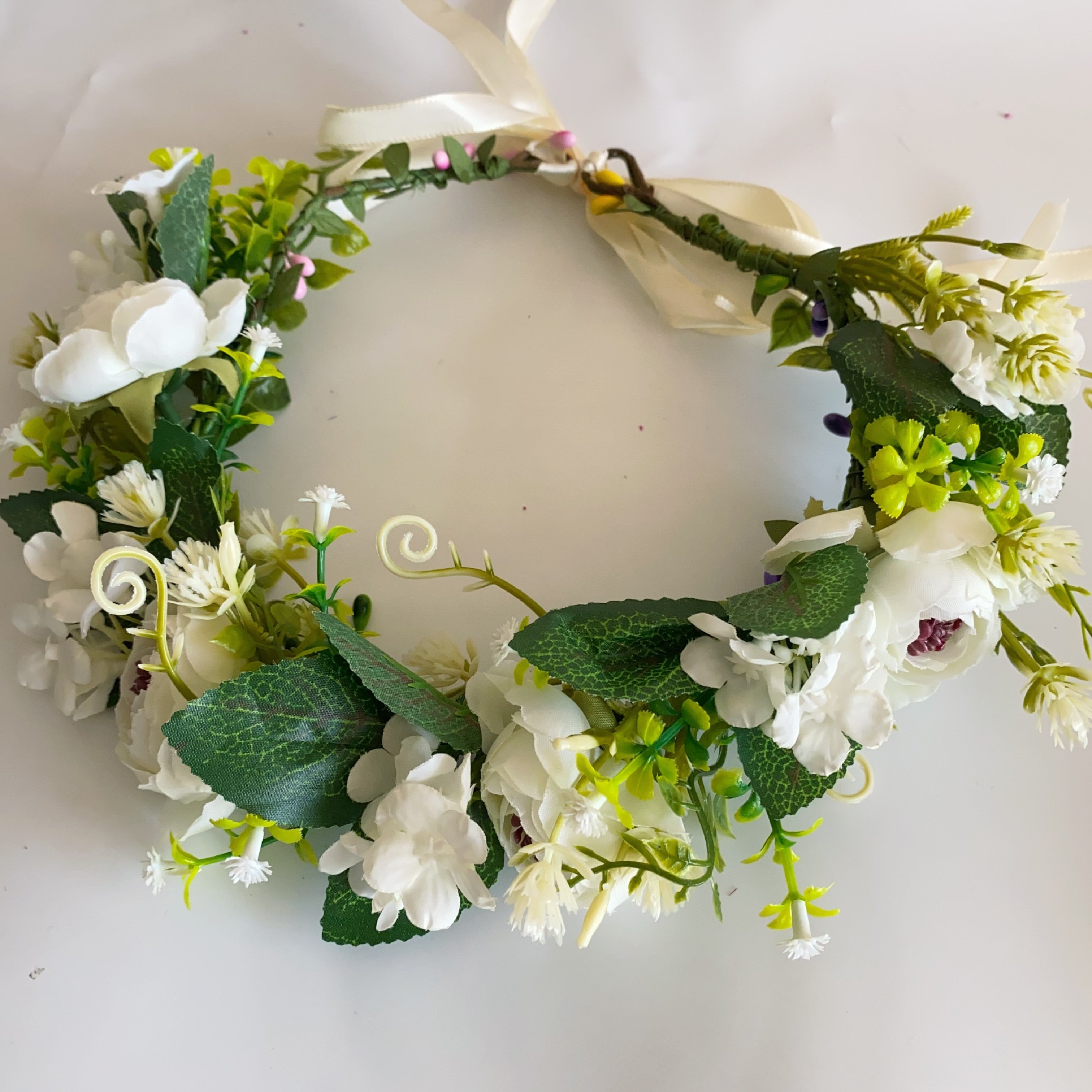 Floral Bridal Headband Artificial Flower Crown for Wedding Princess